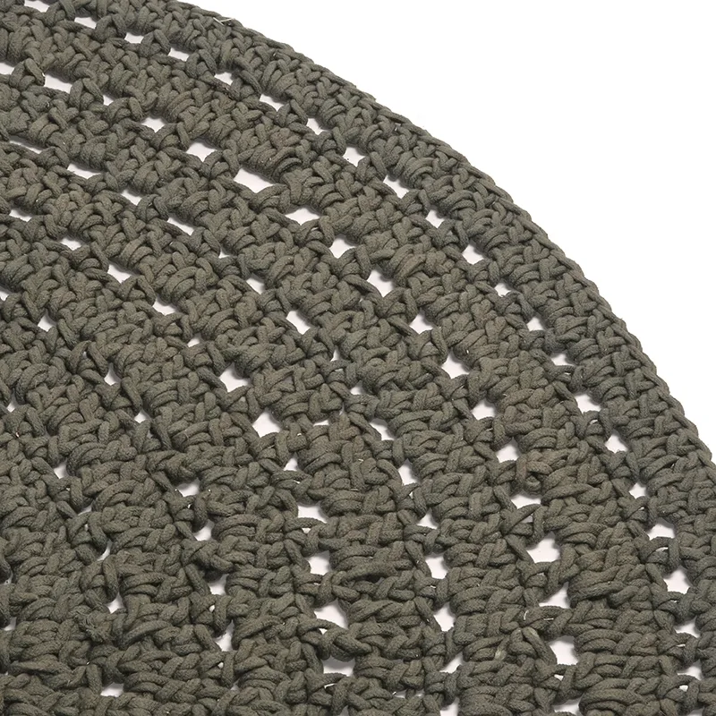 LABEL51 rug Knitted 150x150 cm, rond (Cotton, Army)