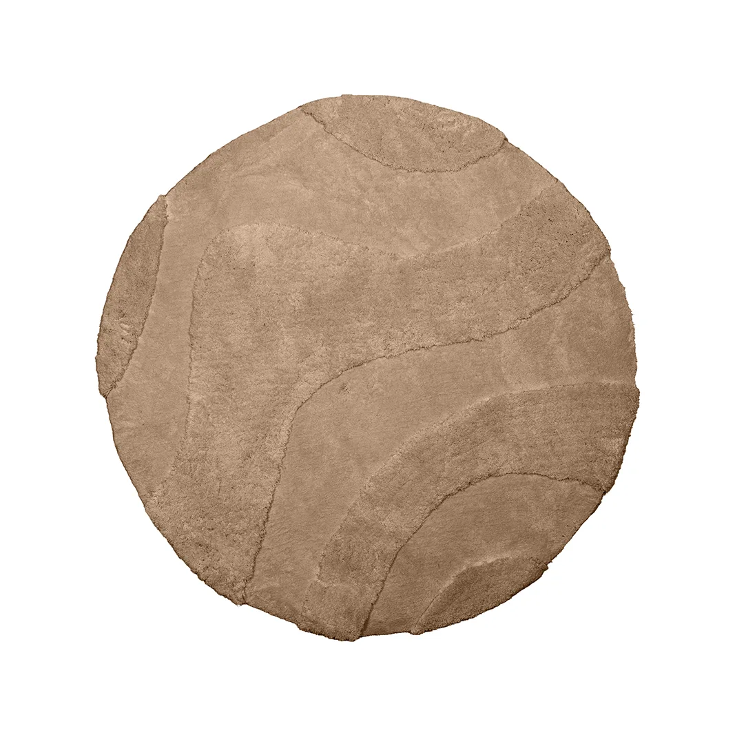 LABEL51 Teppich Rima 200x200 cm, rond in Beige polyester