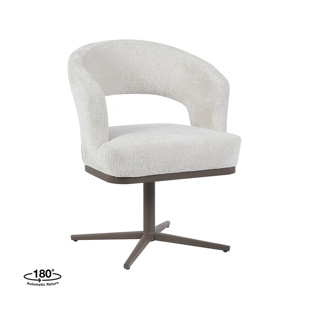 LABEL51 Esszimmerstuhl Monaco taupe metalen frame in Tresor Natural