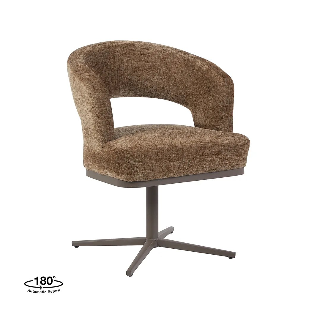 LABEL51 Esszimmerstuhl Monaco taupe metalen frame in Raven Taupe