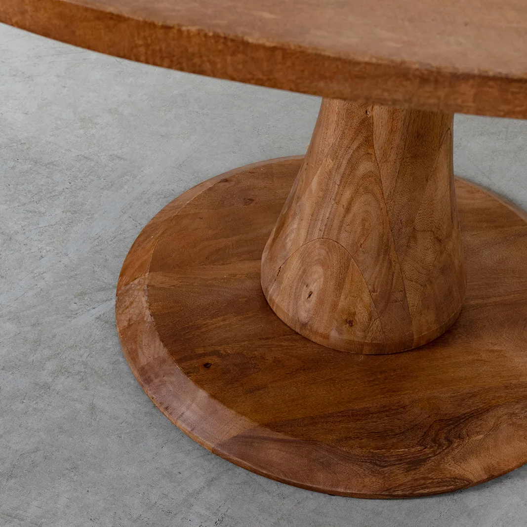LABEL51 Eetkamertafel Craft Rond, 130x130 cm in Nature Smooth, detail 2