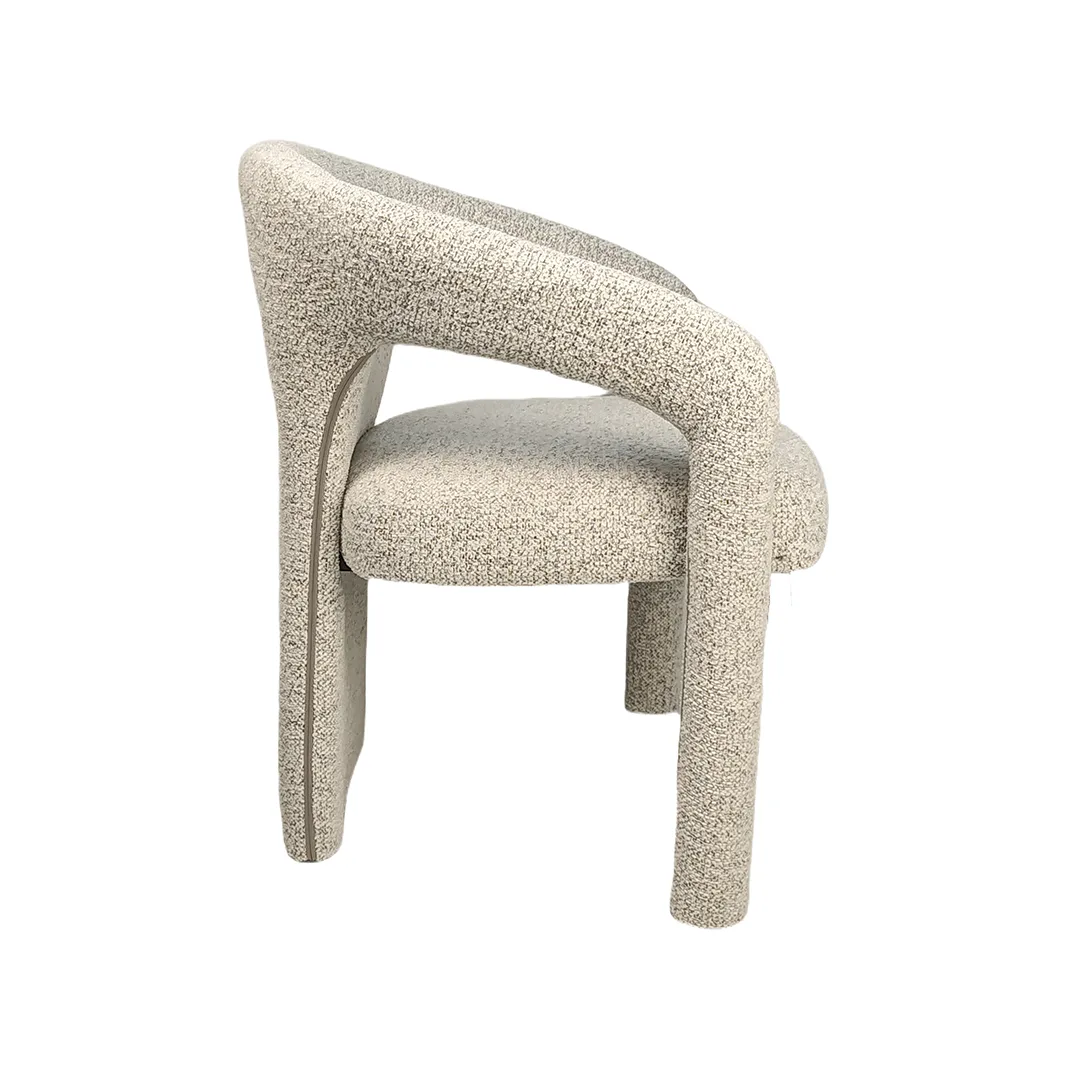 LABEL51 dining chair Haruki white fabric (Superb, Champagne)