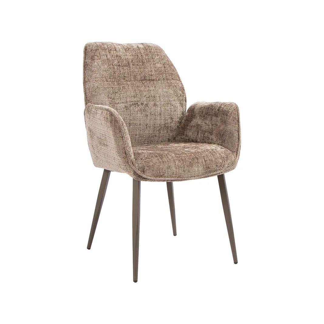 LABEL51 dining chair Mayson brons metaal (Cremona, Taupe)