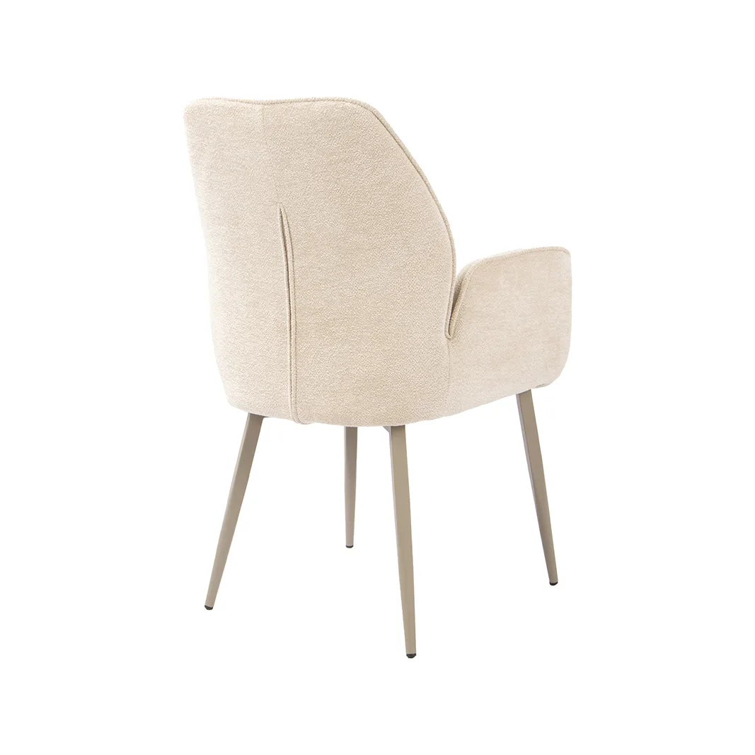 Eetkamerstoel Mayson taupe metaal (Raven, Natural) - LABEL51
