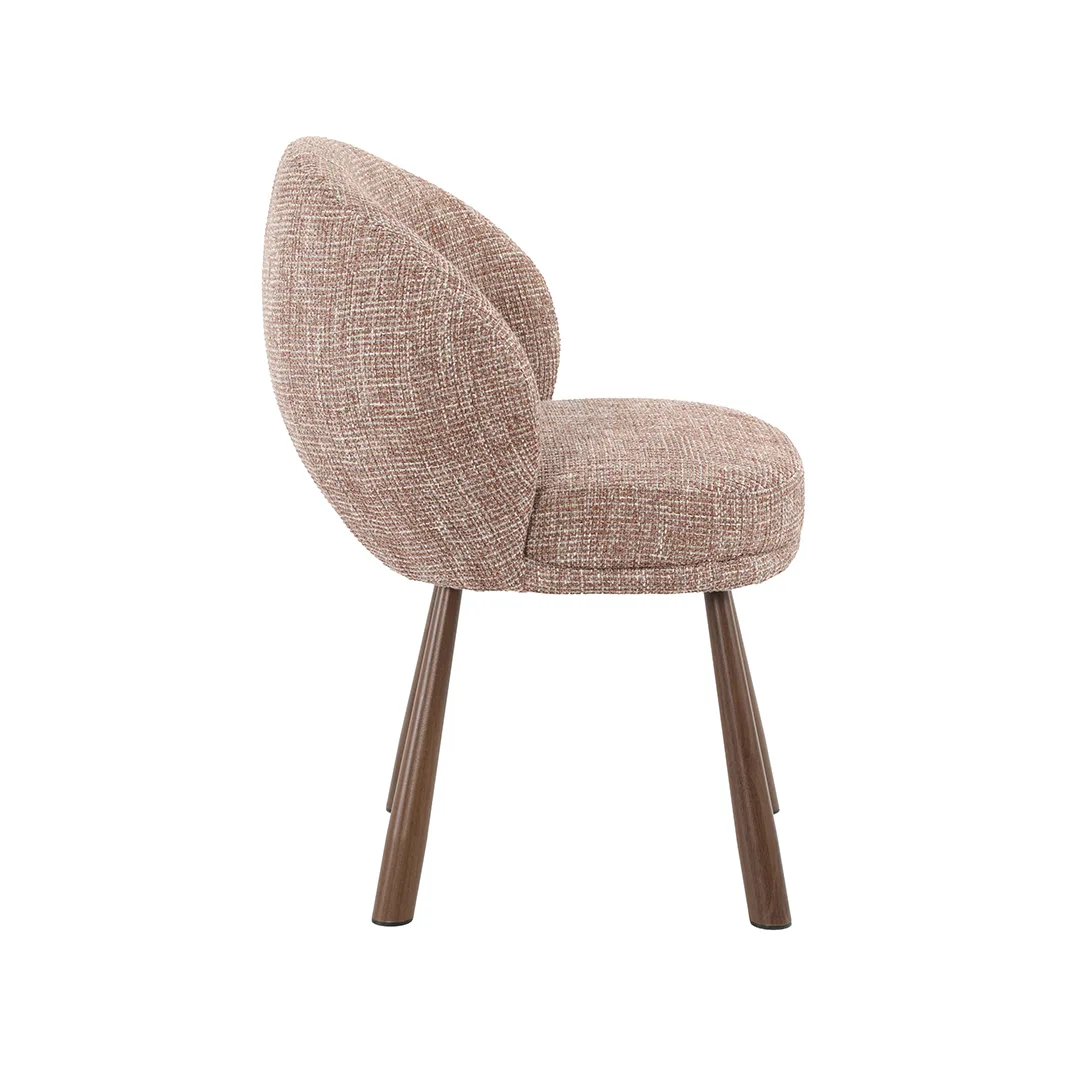 Eetkamerstoel Haya walnoot metaal (Pure Weave, Blush) - LABEL51