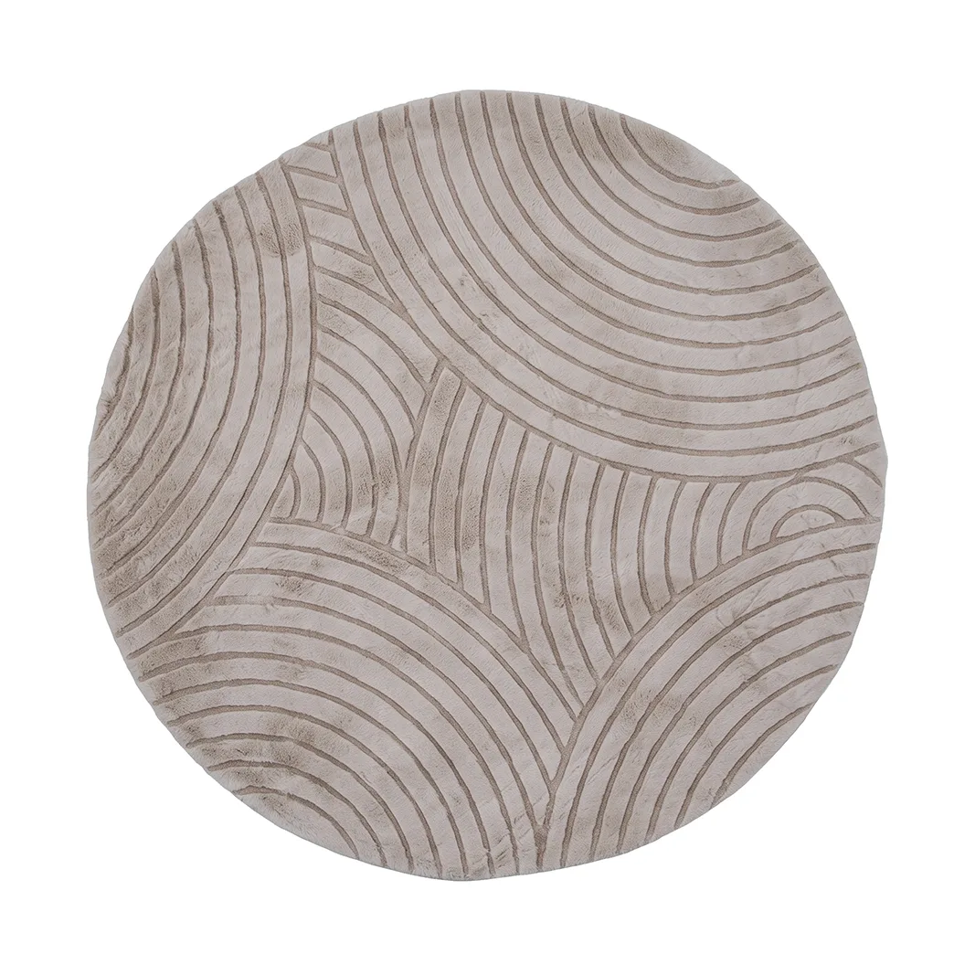 LABEL51 Teppich Nilo 200x200 cm, rond (Polyester, Licht Taupe)