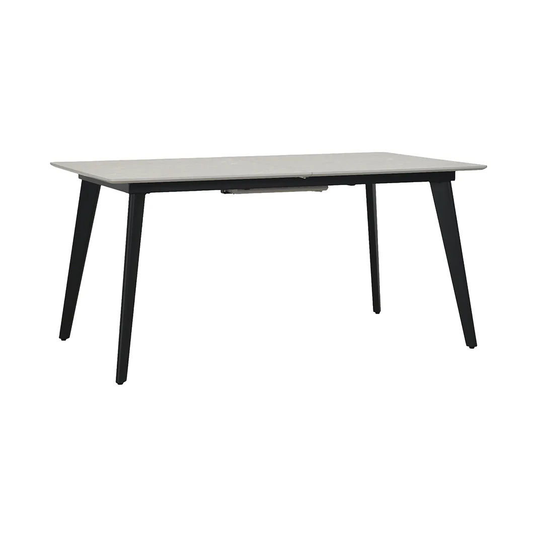 LABEL51 dining table Japandi Slim 160/200x100 cm (Marble, Beige)
