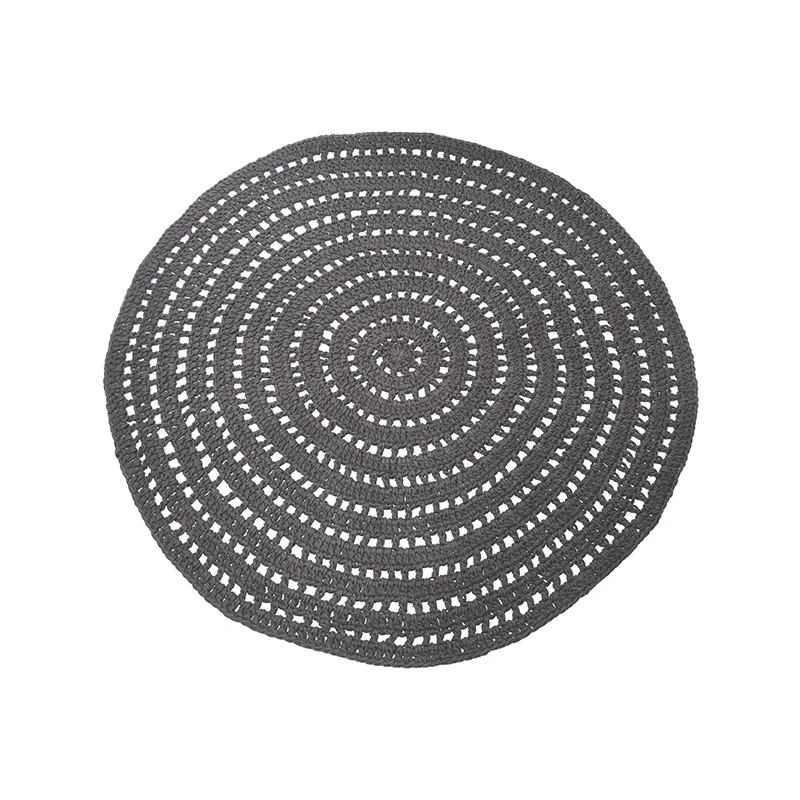Vloerkleed Knitted 150x150 cm, rond (Algodón, Army) - LABEL51