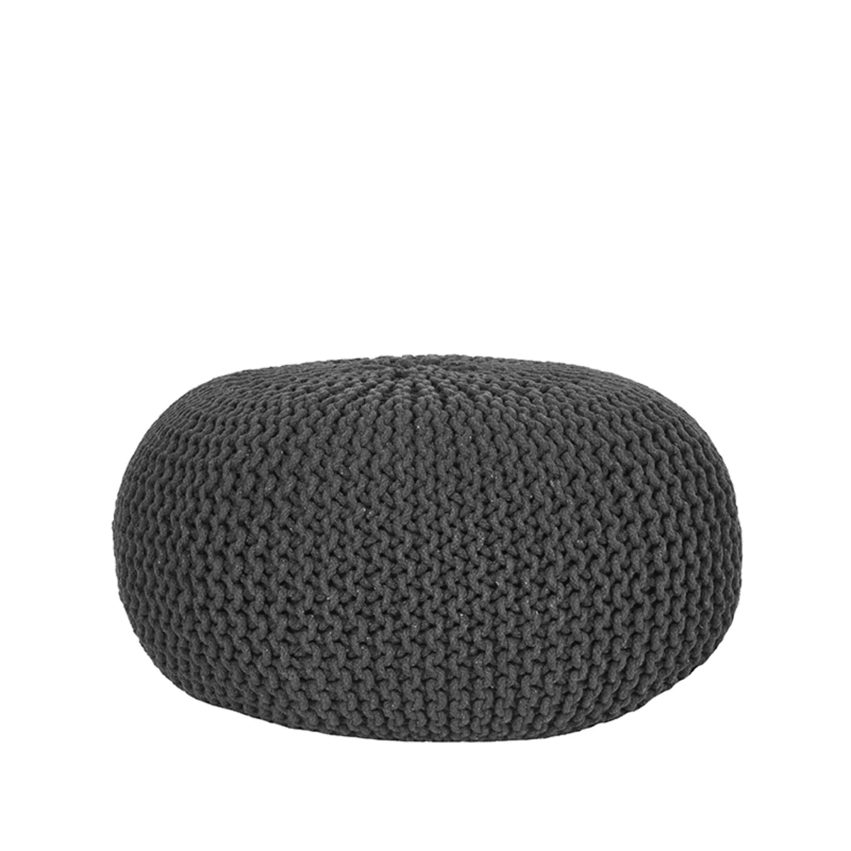LABEL51 Pouf Knitted L in Antraciet katoen