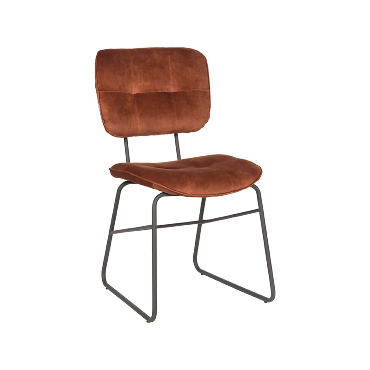 LABEL51 Esszimmerstuhl Dez zwart metaal in Velours Rust