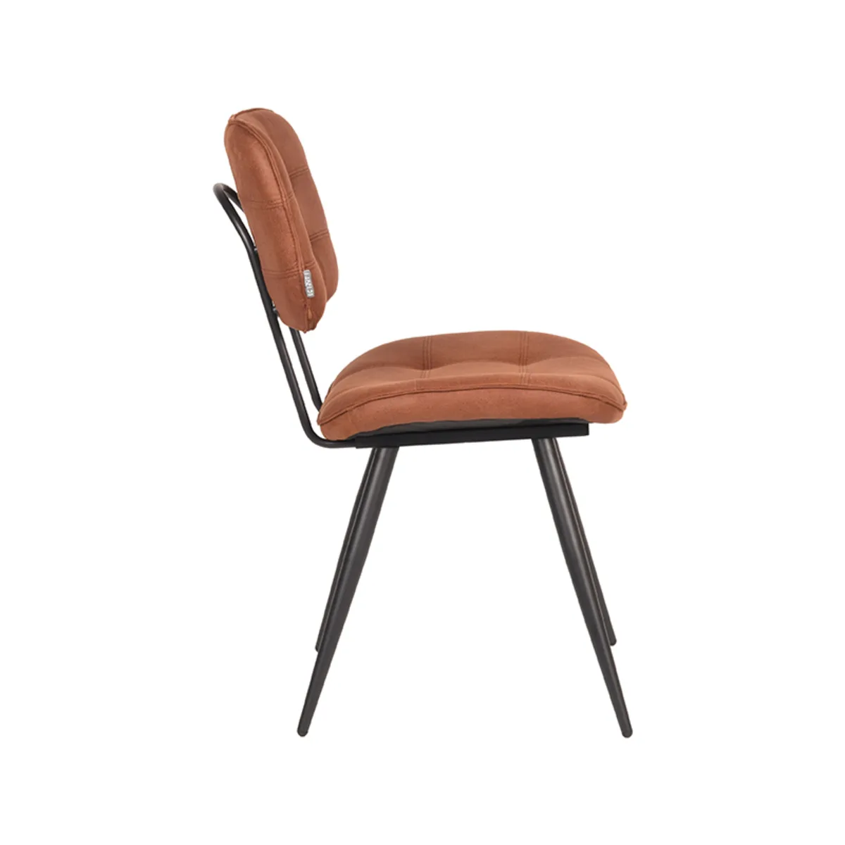 LABEL51 Esszimmerstuhl Gus zwart metaal in Microfiber Cognac, Detail 1