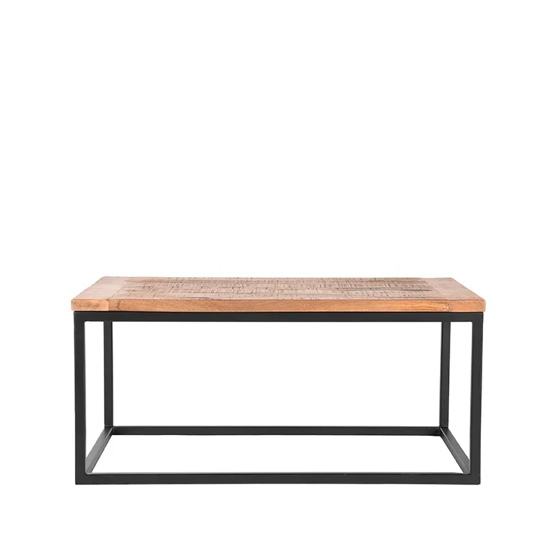 Salontafel Box 100 cm (Madera de mango, Rough) - LABEL51