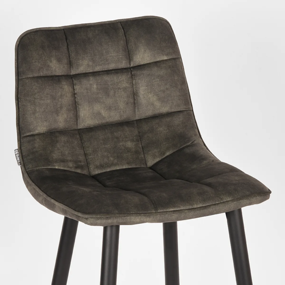 LABEL51 Barkruk Jelt hoog in Velours Hunter, detail 5