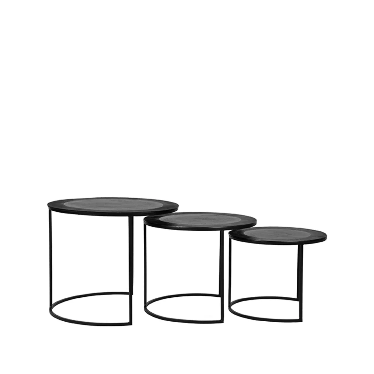 LABEL51 Couchtisch Set Tres 55 cm in Zwart metaal, Detail 1
