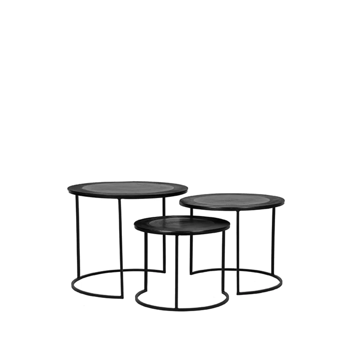 LABEL51 Couchtisch Set Tres 55 cm in Zwart metaal, Detail 2