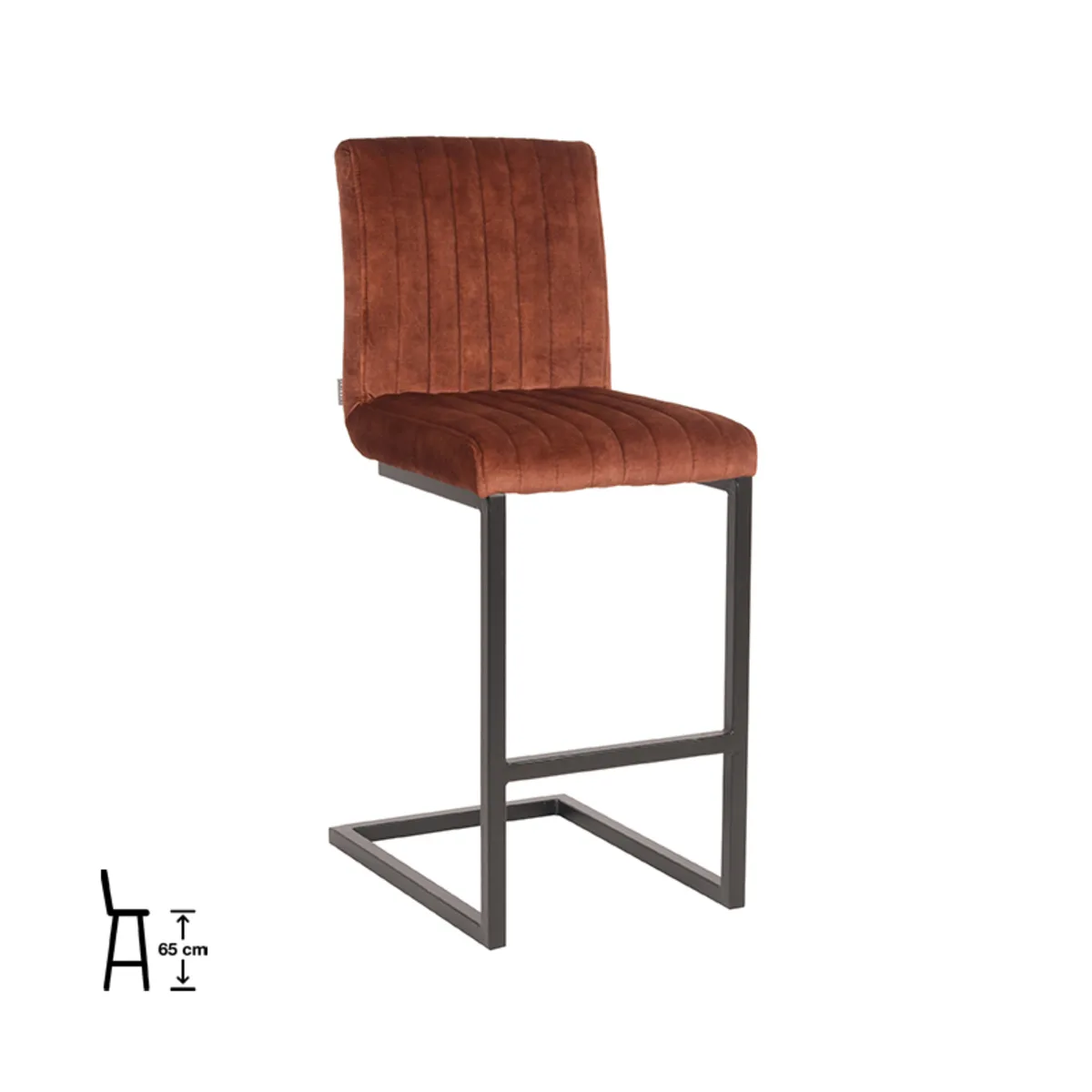 LABEL51 Barhocker Milo laag in Velours Rust