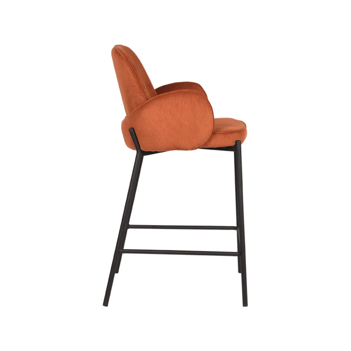 LABEL51 Barhocker Jari laag in Ribcord Rust, Detail 2