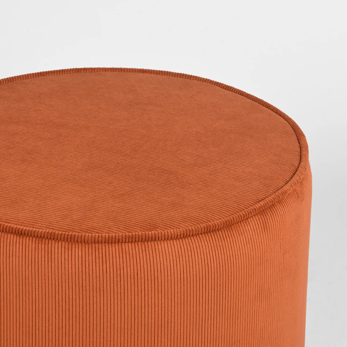 LABEL51 Pouf Tibo 55 cm, rond in Ribcord Rust, Detail 2