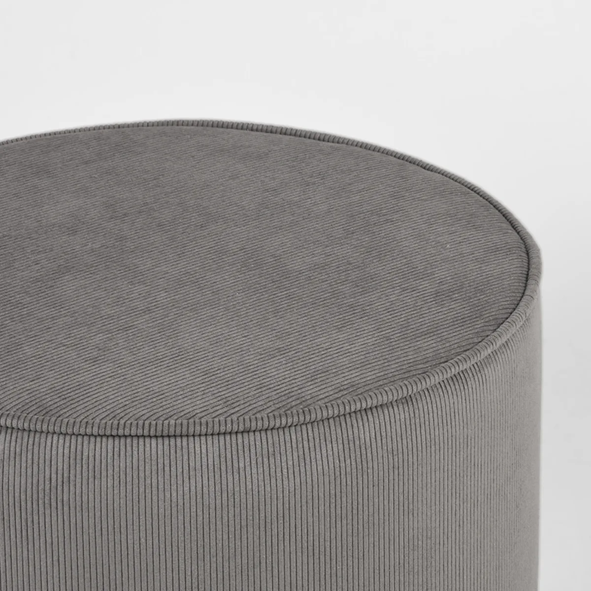 LABEL51 Pouf Tibo in Ribcord Donkergrijs, Detail 2
