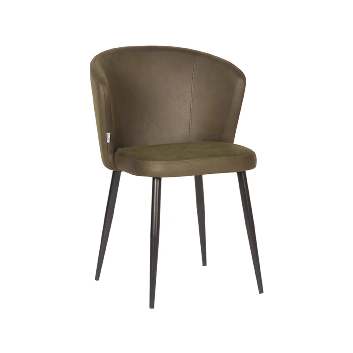 LABEL51 Esszimmerstuhl Wave zwart metaal in Microfiber Army