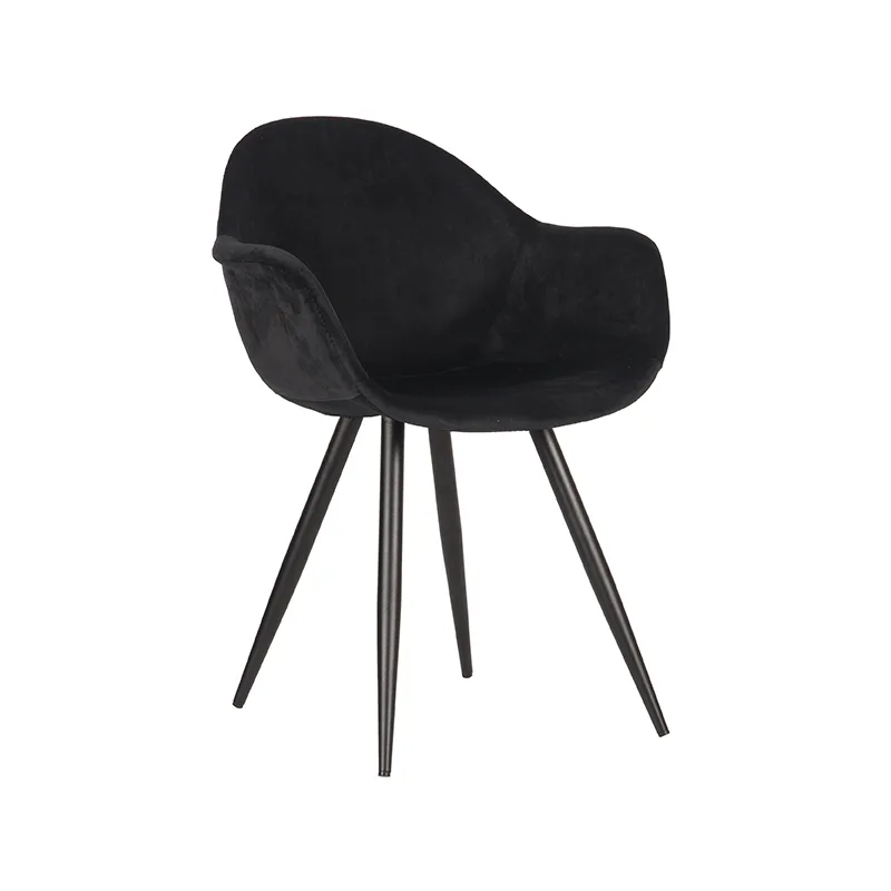LABEL51 Esszimmerstuhl Forli zwart metaal in Velvet Black