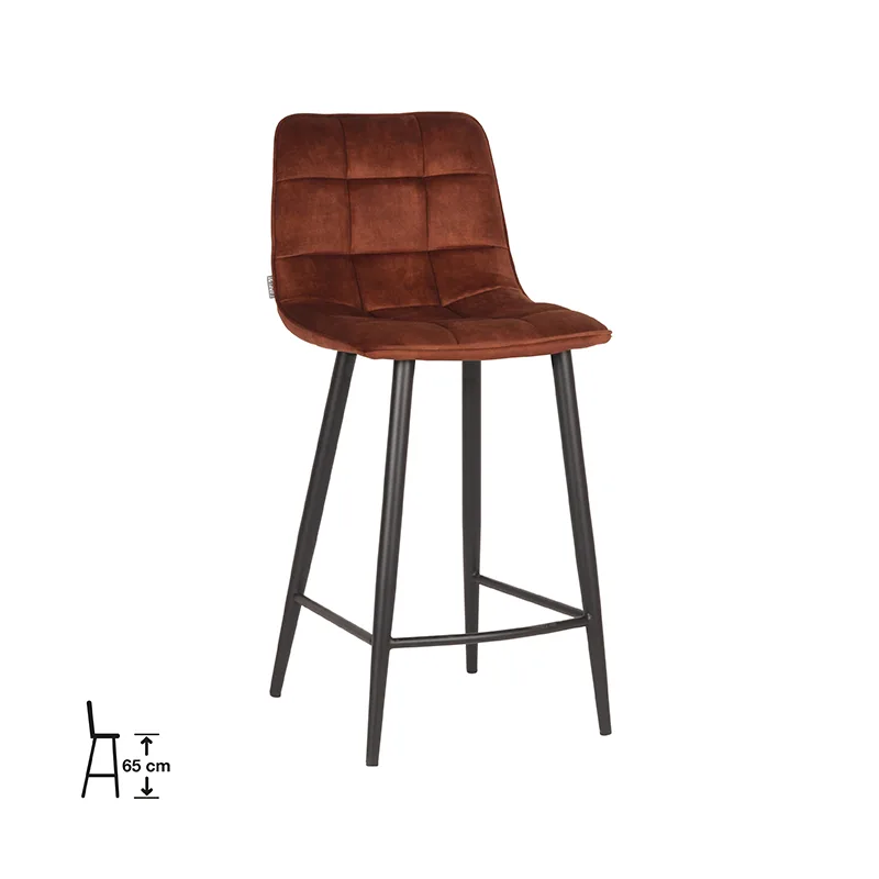 LABEL51 Barhocker Jelt laag in Velours Rust