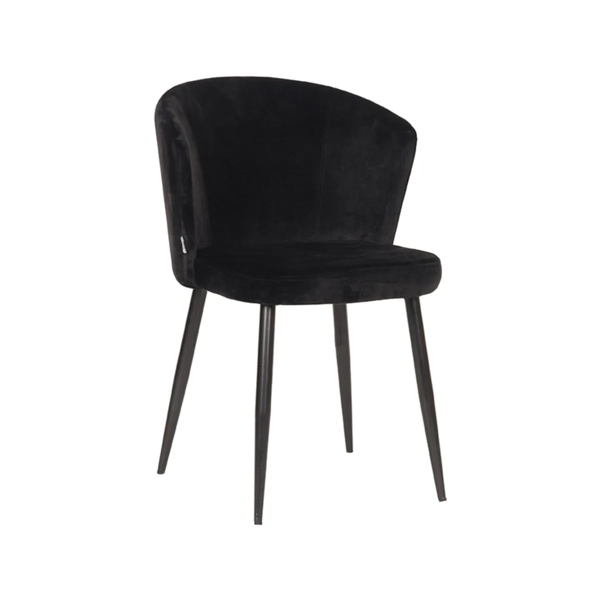 LABEL51 Esszimmerstuhl Wave zwart metaal in Velvet Black