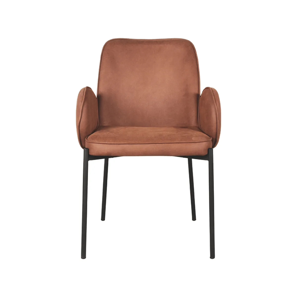LABEL51 Esszimmerstuhl Jari zwart metalen frame in Microfiber Cognac, Detail 1