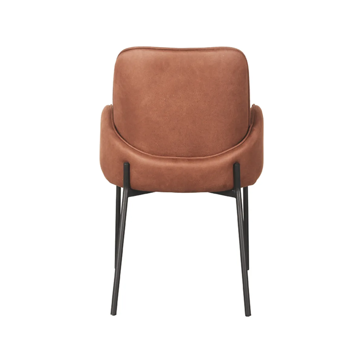 LABEL51 Esszimmerstuhl Jari zwart metalen frame in Microfiber Cognac, Detail 3