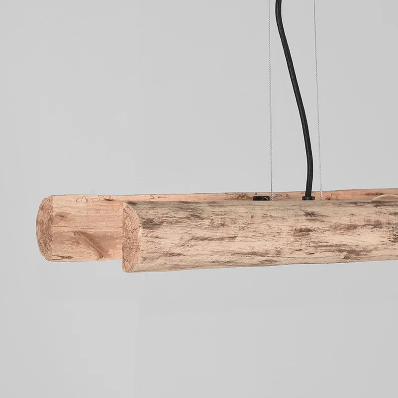 LABEL51 Hanglamp Woody 4-lichts in Naturel hout, detail 2