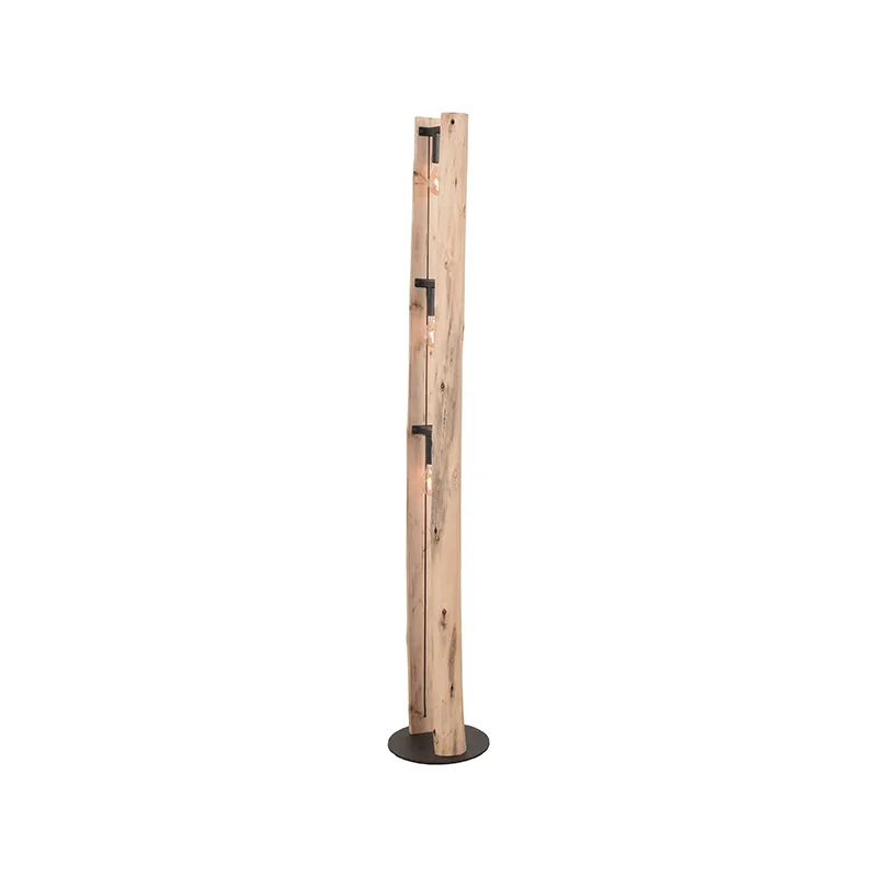 LABEL51 Vloerlamp Woody in Naturel hout, detail 1