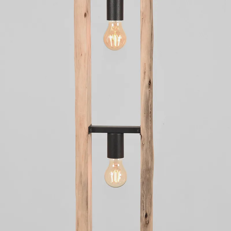 LABEL51 Vloerlamp Woody in Naturel hout, detail 3
