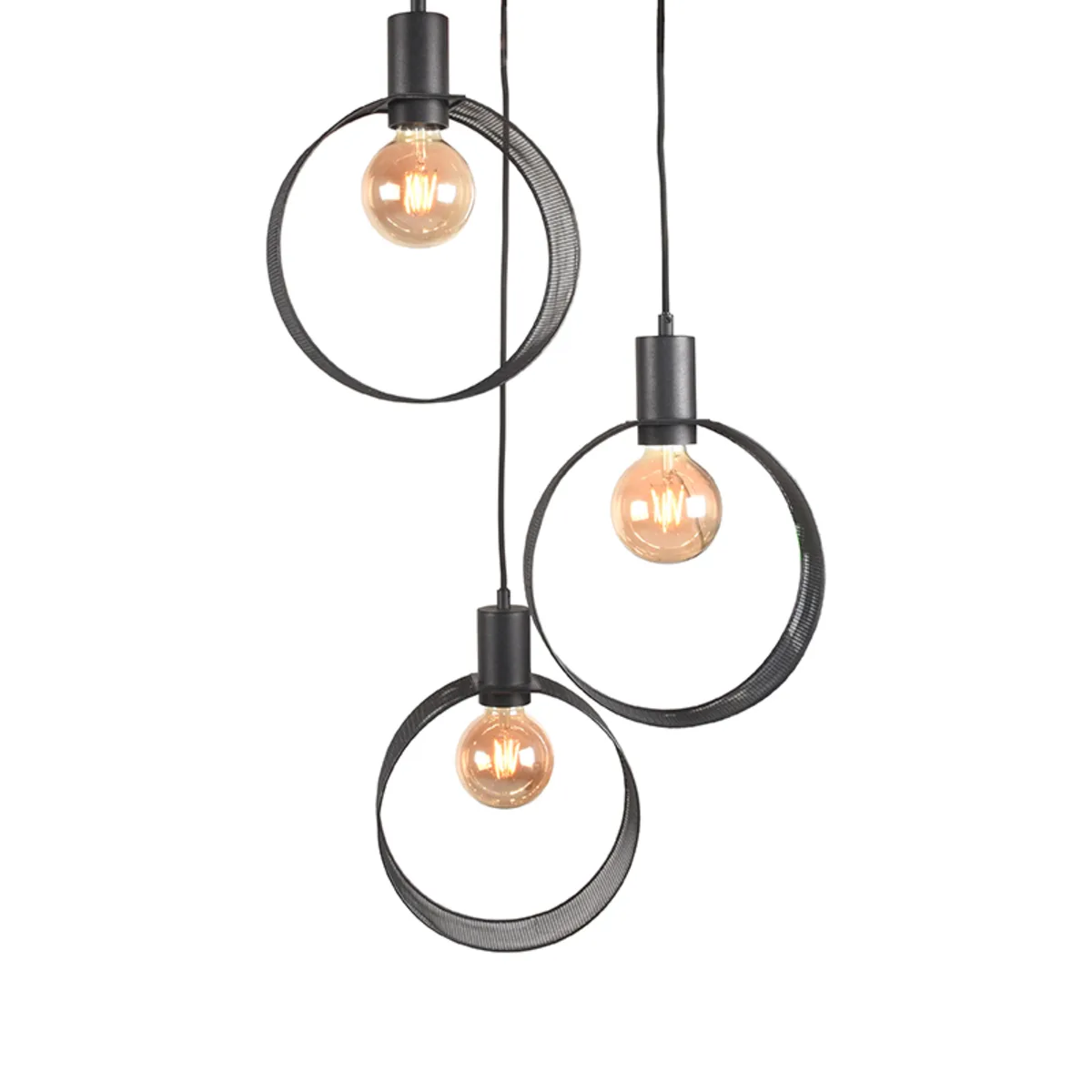 LABEL51 Hanglamp Ronda 3-lichts in Zwart metaal, detail 1