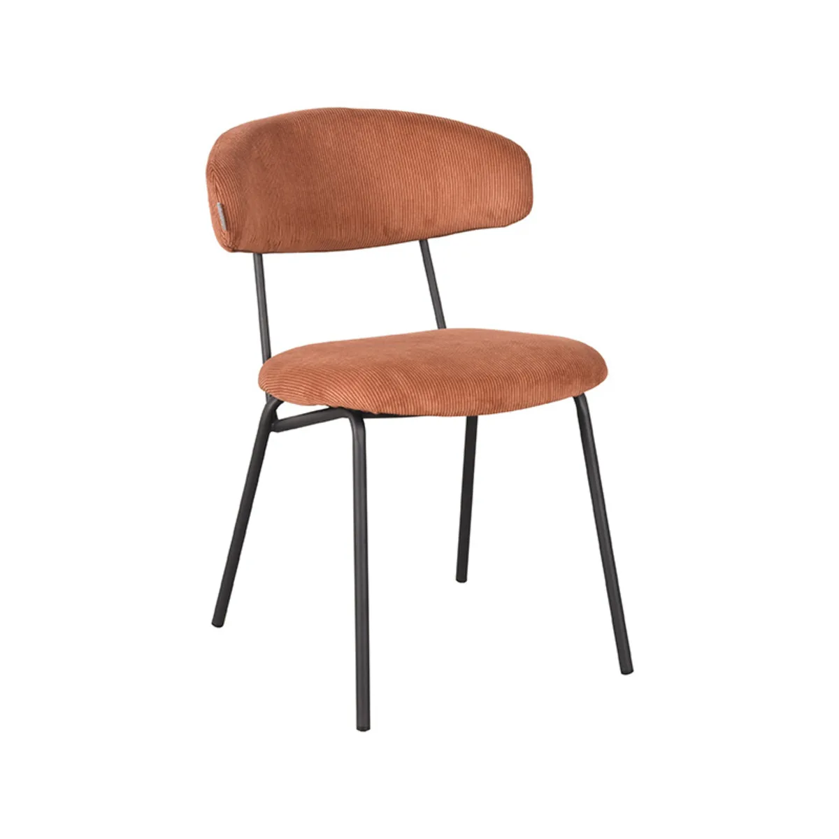 LABEL51 Esszimmerstuhl Zack zwart metaal in Ribcord Rust