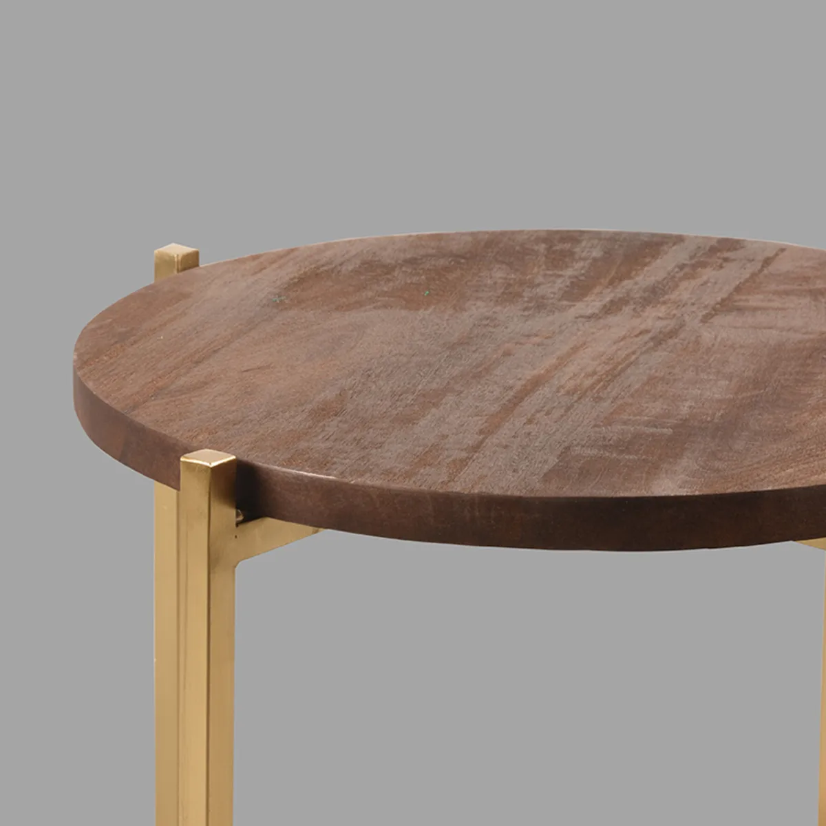LABEL51 Beistelltisch Dox 40 cm goud in Espresso mangohout, Detail 3
