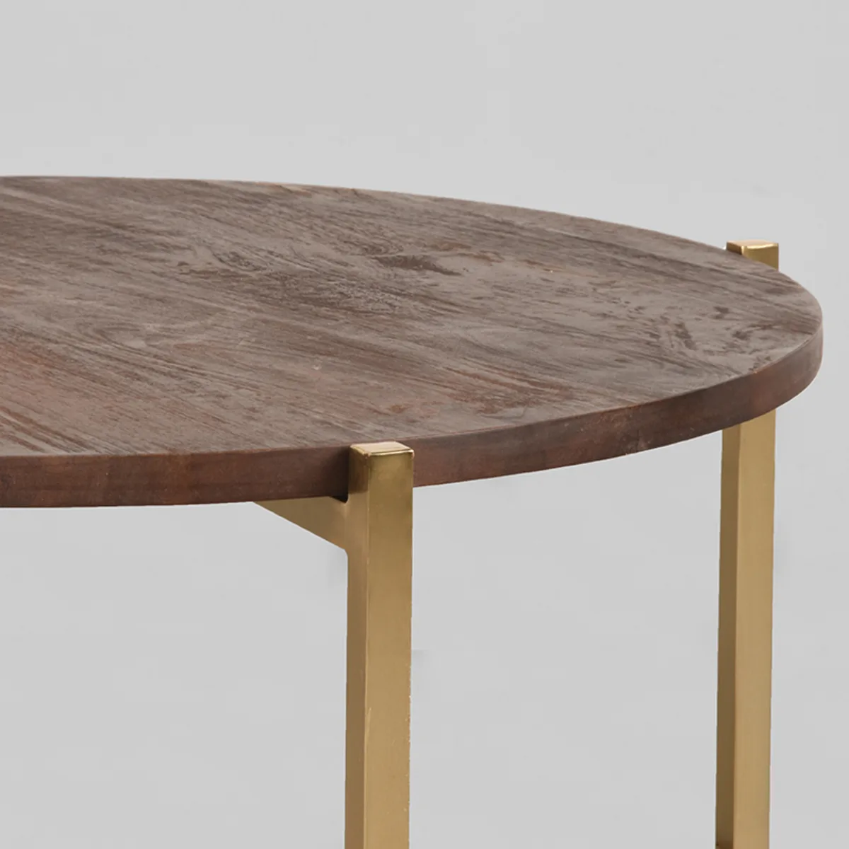 LABEL51 Couchtisch Dox 70 cm, rond in Espresso mangohout, Detail 2