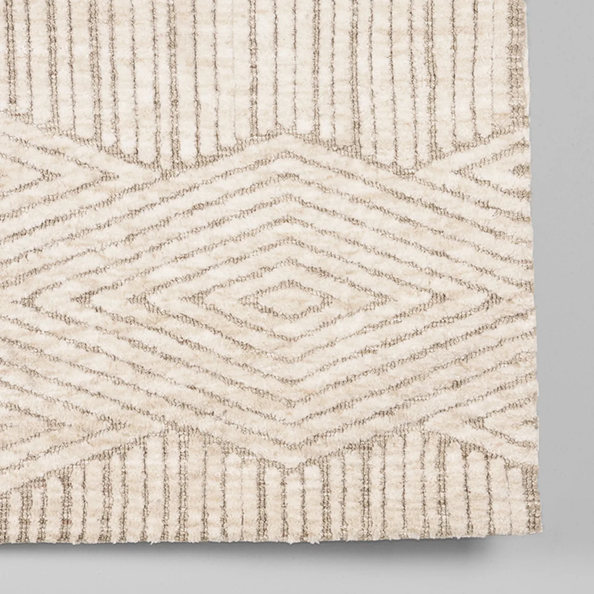 LABEL51 Vloerkleed Cosy 200x300 cm in Taupe polyester, detail 1