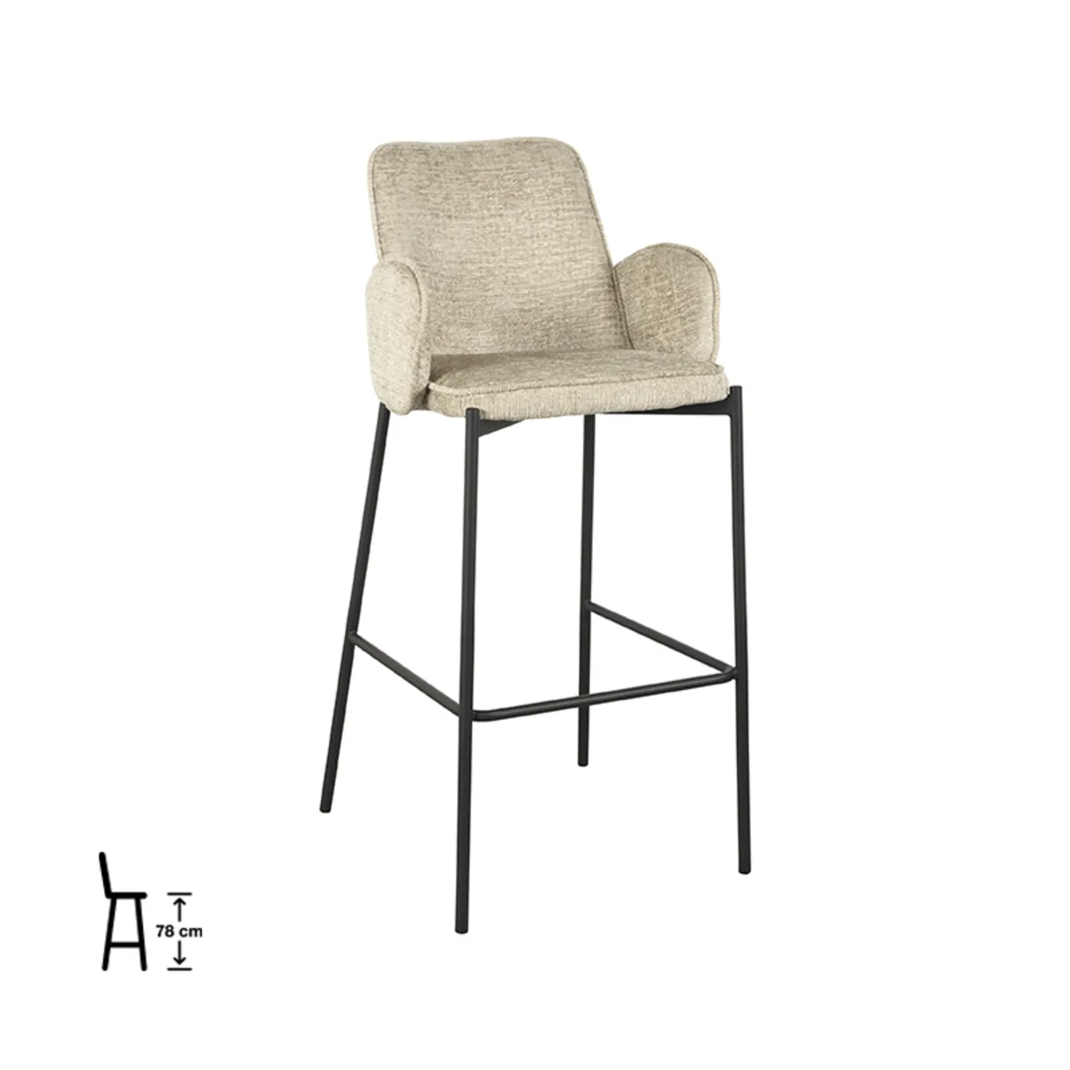 LABEL51 Barkruk Joni hoog in Elegance Beige, detail 1
