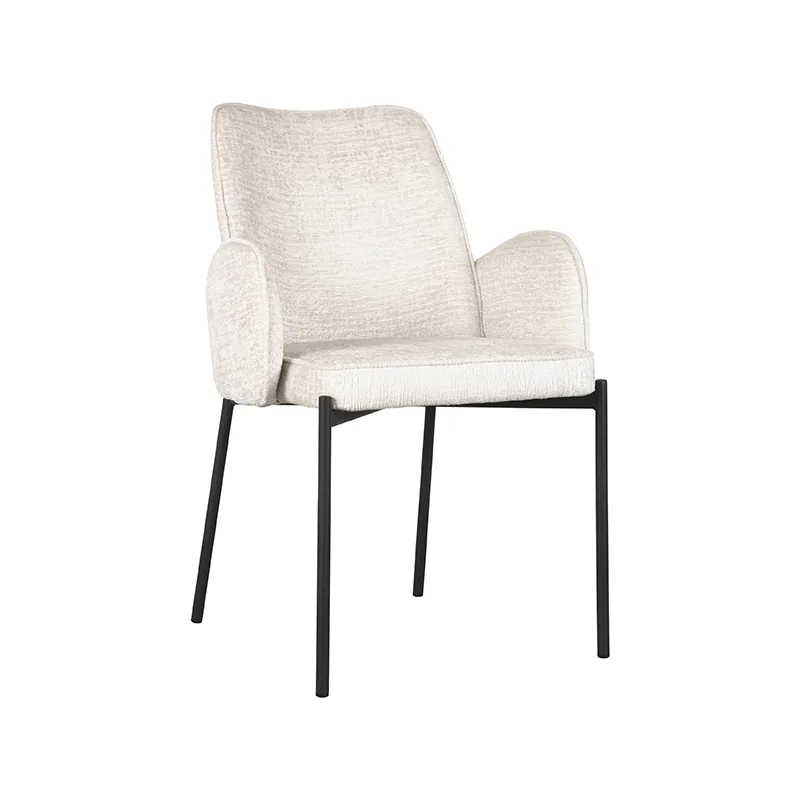 LABEL51 Esszimmerstuhl Joni zwart metaal in Elegance Cream
