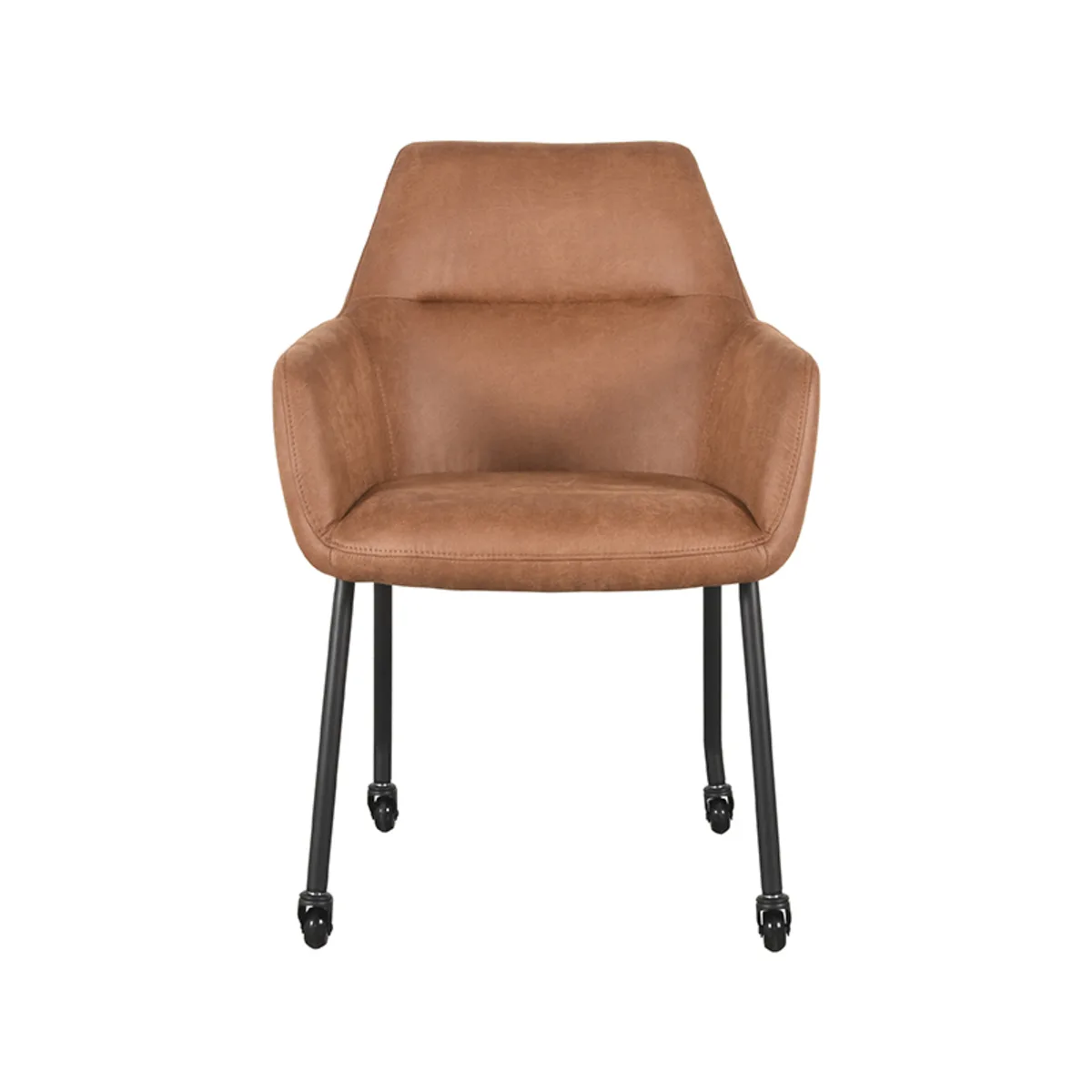 LABEL51 Esszimmerstuhl Lenny zwart metaal in Microsuede Cognac, Detail 1