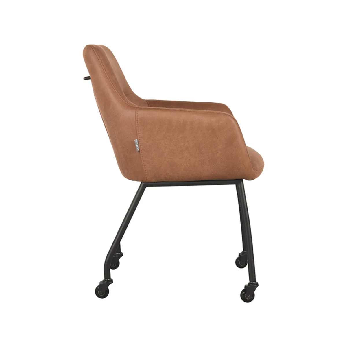 LABEL51 Esszimmerstuhl Lenny zwart metaal in Microsuede Cognac, Detail 2