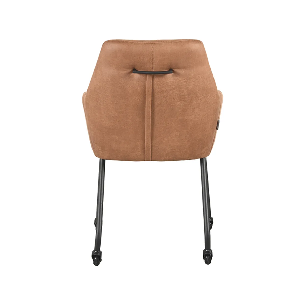 LABEL51 Esszimmerstuhl Lenny zwart metaal in Microsuede Cognac, Detail 3