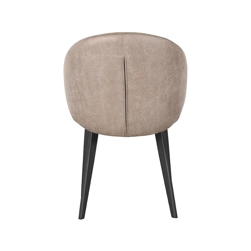 LABEL51 Esszimmerstuhl Logan zwart metaal in Microsuede Taupe, Detail 3