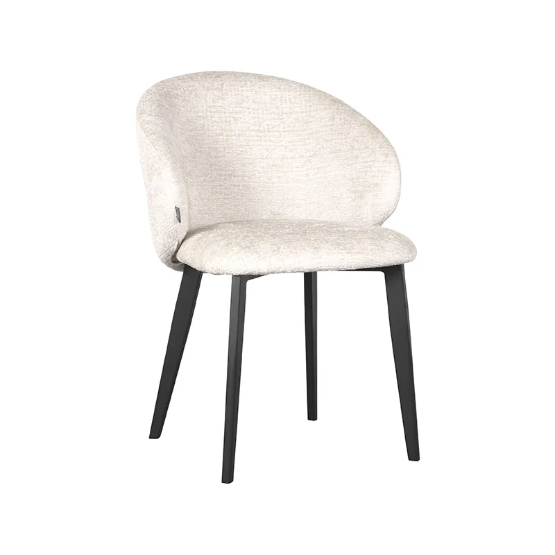 LABEL51 Esszimmerstuhl Logan zwart metaal in Elegance Cream