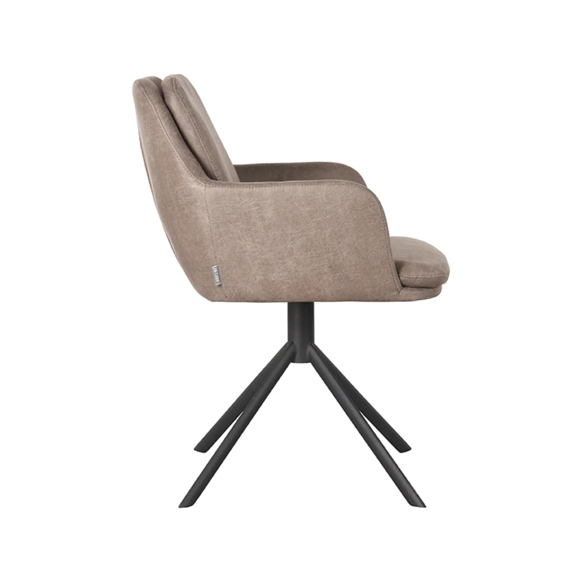 LABEL51 Esszimmerstuhl Joy zwart metaal in Microsuede Taupe, Detail 3