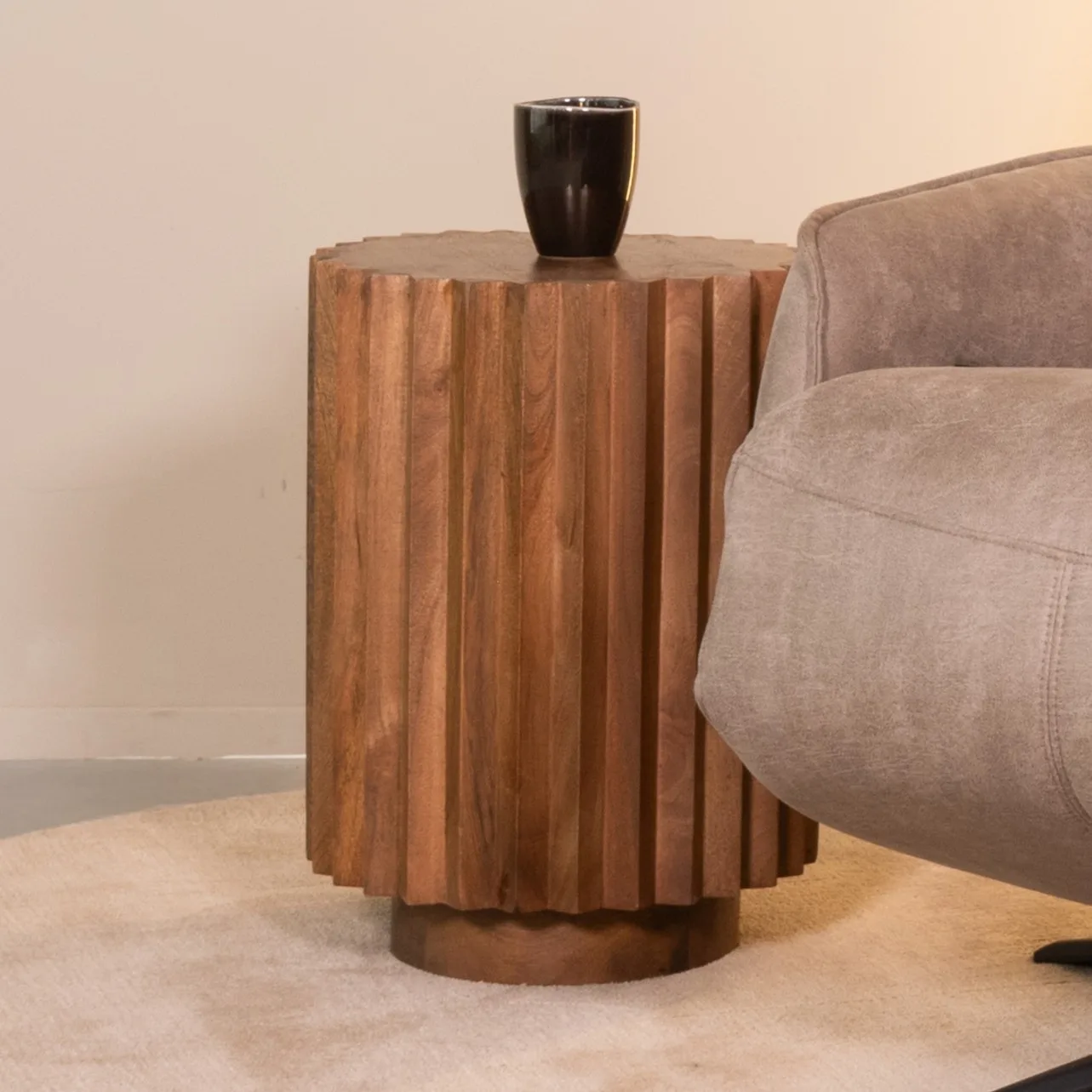 LABEL51 Beistelltisch Novan 35 cm in Nature Smooth