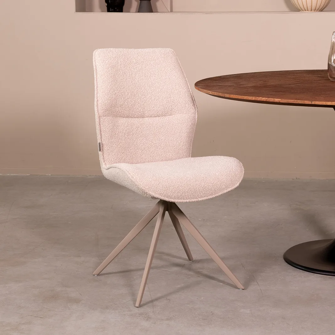 Eetkamerstoel Comfy taupe metaal - LABEL51