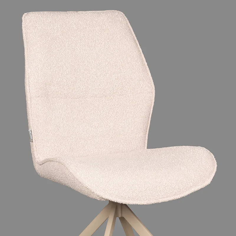 LABEL51 Eetkamerstoel Comfy taupe metaal in Touch Natural, detail 5