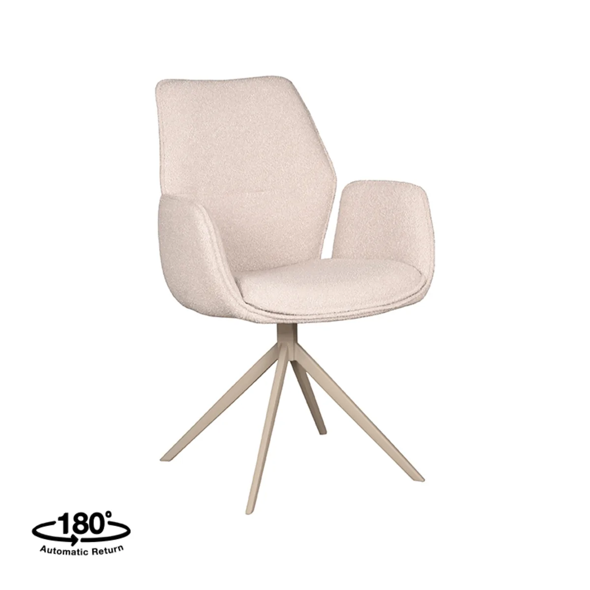 LABEL51 Eetkamerstoel Mellow zwart metalen frame in Touch Natural, detail 1
