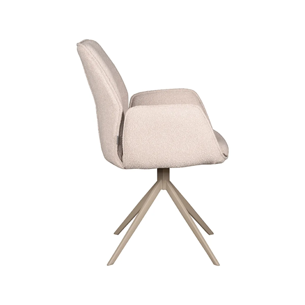 LABEL51 Eetkamerstoel Mellow zwart metalen frame in Touch Natural, detail 4